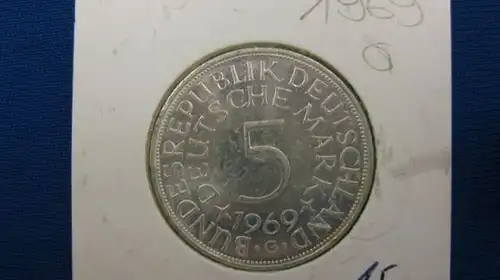 5 DM Silberadler Silbermünze 1969 G