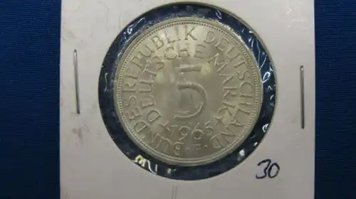 5 DM Silberadler Silbermünze 1965 F
