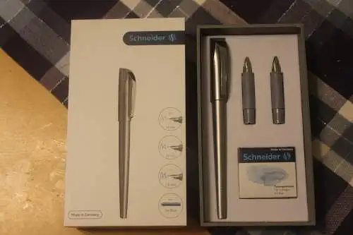 Kalligraphie Schreibset Markenset Schneider, 3-teilig, anthrazit-metallic