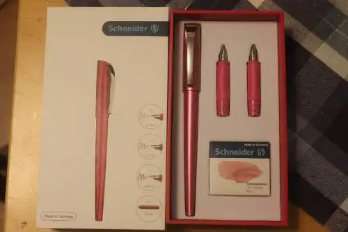 Kalligraphie Schreibset Markenset Schneider, 3-teilig, rose-metallic