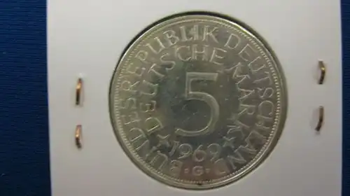 5 DM Silberadler Silbermünze 1969 F
