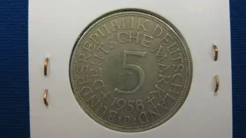 5 DM Silbermünze Silberadler 1965 D