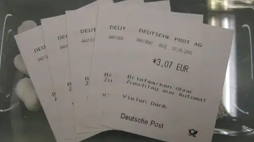 ATM BRD Motiv Briefkasten 2002 Michel-Nr. 5 sehr seltene Wertstufen siehe Beschreibung