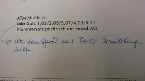 ATM BRD Motiv Briefkasten 2002 Michel-Nr. 5 sehr seltene Wertstufen siehe Beschreibung