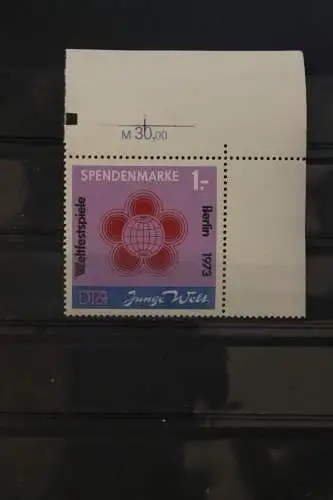 DDR Spendenmarke Nr. 2; Weltfestspiele 1973; Junge Welt; Obereckrand, MHN