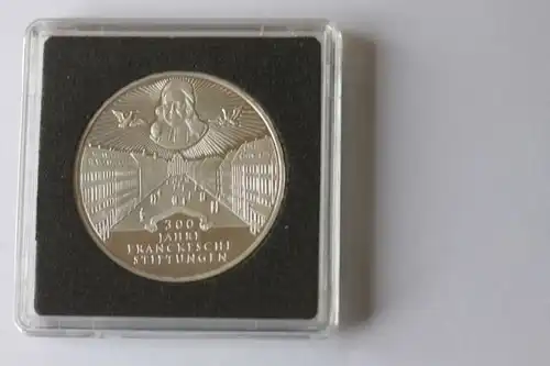 10 DM Silbermünze Francksche Stiftungen 1998 F , Polierte Platte, Spiegelglanz