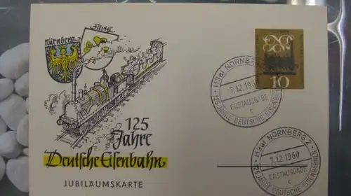 FDC Ersttagskarte 125 Jahre Deutsche Eisenbahnen
