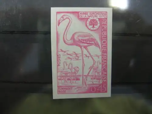 Frankreich Europäisches Naturschutzjahr 1969/70  Flamingos Mi.-Nr. 1704 Farbprobe pink  geschnitten ungezähnt **