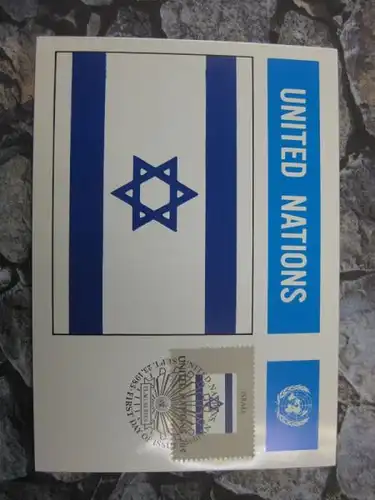 MK Maximumkarte UNO New York Flaggen 1983 Israel