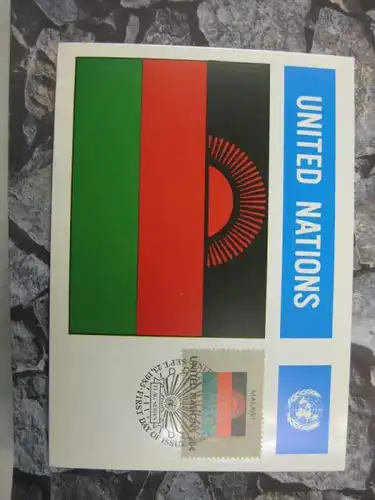 MK Maximumkarte UNO New York Flaggen 1983 Malawi