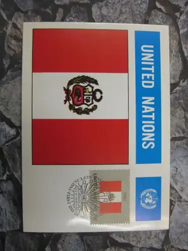 Maximumkarte MK UNO New York Flaggen 1983 Peru