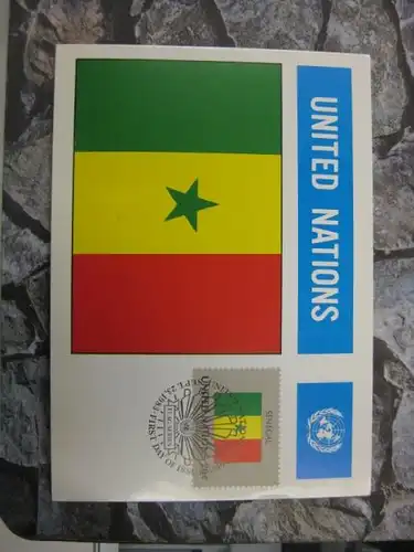 MK Maximumkarte UNO New York Flaggen 1983 Senegal