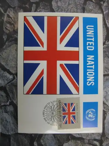 MK Maximumkarte UNO New York Flaggen 1983 United Kingdom Großbritannien