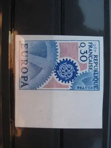 CEPT Europa-Union Frankreich ungezähnt, geschnitten, 1967 Farbprobe Mi.-Nr. 1578 U **