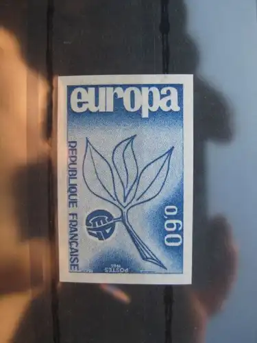 CEPT Europa-Union Frankreich 1965, ungezähnt, geschnitten,  Farbprobe Mi.-Nr. 1522 U **
