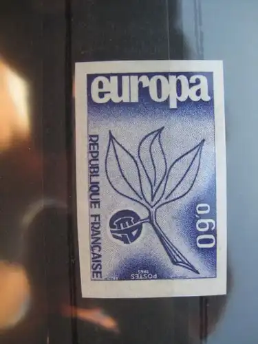CEPT Europa-Union Frankreich 1965, ungezähnt, geschnitten, Farbprobe Mi.-Nr. 1522 U **