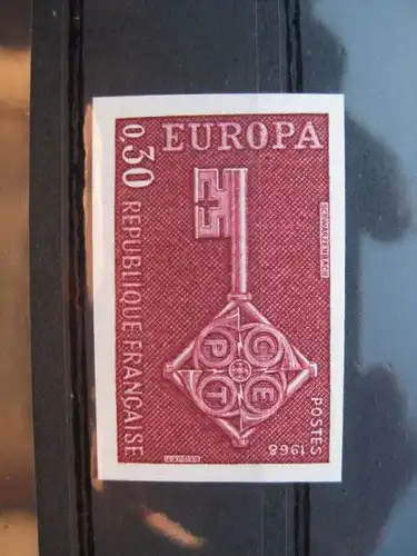 CEPT Europa-Union Frankreich 1968, ungezähnt, geschnitten, Farbprobe Mi.-Nr. 1621 U **