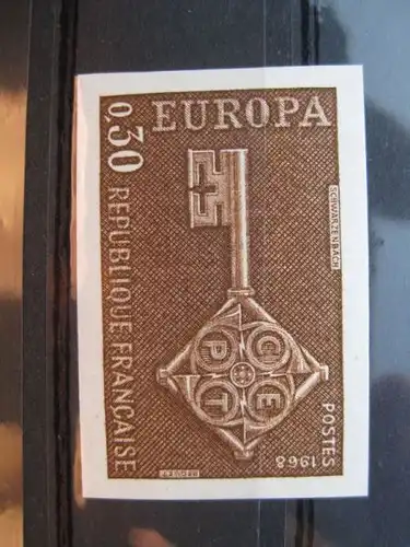 CEPT Europa-Union 1968 Frankreich, ungezähnt, geschnitten, Mi.-Nr. 1621 U ** Farbprobe