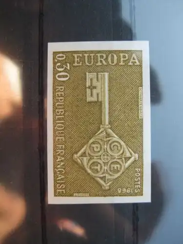 CEPT Europa-Union 1968 Frankreich, ungezähnt, geschnitten, Mi.-Nr. 1621  U ** Farbprobe 