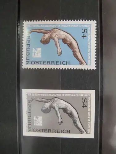 Österreich, Schwimm-Europameisterschaften 1974 Schwarzdruckmarke MiN. 1461,geschnitten, ungezähnt