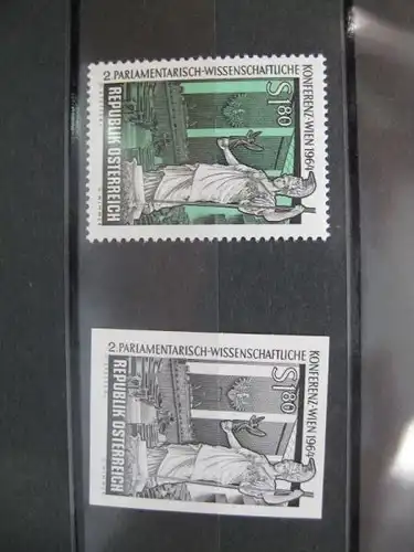 Österreich Parlamentarisch-Wissenschaftliche Konferenz 1964 MiN. 1152 Schwarzdruckmarke geschnitten, ungezähnt 