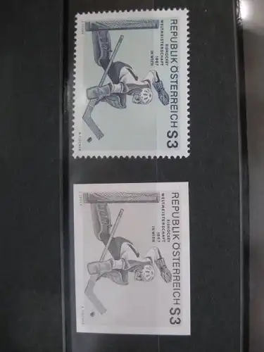 Österreich Eishockey-Weltmeisterschaft 1976 Schwarzdruckmarke MiN. 1235 geschnitten ungezähnt