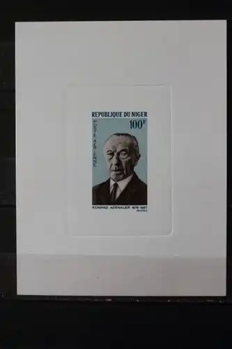 Niger Republique du Niger Adenauer-Ausgabe 1967, Ministerblock  der 100 F-Marke