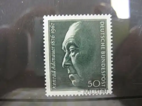 CEPT-Symphatie-Ausgabe EUROPA-UNION-Mitläufer-Ausgabe Adenauer, Mi.-Nr. 876 Bundesrepublik Deutschland MUSTER-Marke