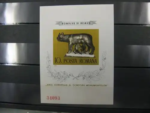 CEPT-Mitläufer-Ausgabe EUROPA-UNION-Symphatie-Ausgabe Rumänien 1975 Denkmalschutzjahr Block 122 **