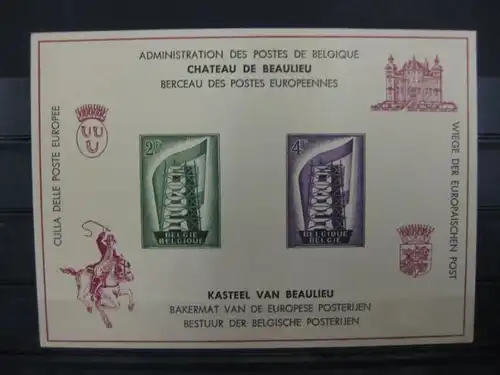 CEPT EUROPA-UNION Belgien 1956 Amtliches Gedenkblatt Mi.-Nr. 1043-44