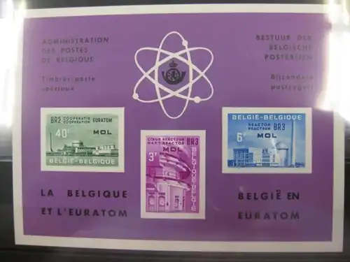 CEPT-Mitläufer - Ausgabe EUROPA-UNION-Symphatie-Ausgabe Belgien Mi.-Nr. 1255-57  EURATOM 1961 Amtliches Gedenkblatt 