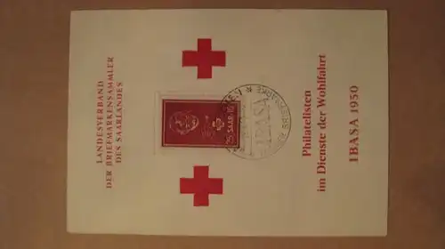 MK Maximumkarte Saarland Rotes Kreuz 1950