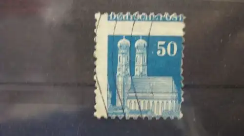 Historische Bauten-Serie 1948 50 Pf. Frauenkirche Nummer 92 , gestempelt, stark verzähnmt