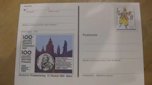 Ganzsache Deutscher Philatelistentag 1989 Mainz