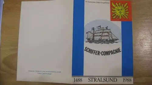 Amtliches Ersttagsblatt ETB 2/1988 Schiffer-Compagnie Stralsund