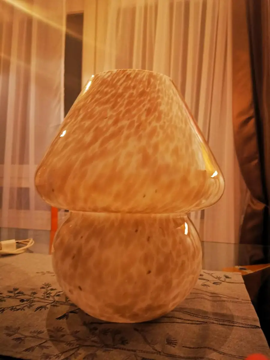 70ies-Pilzlampen aus Muranoglas von Eickmeier  0