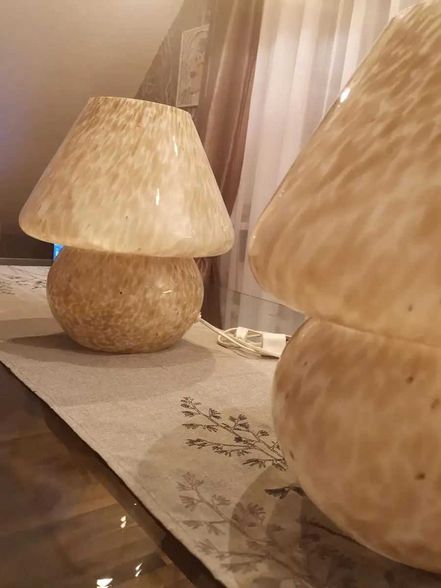 70ies-Pilzlampen aus Muranoglas von Eickmeier  1