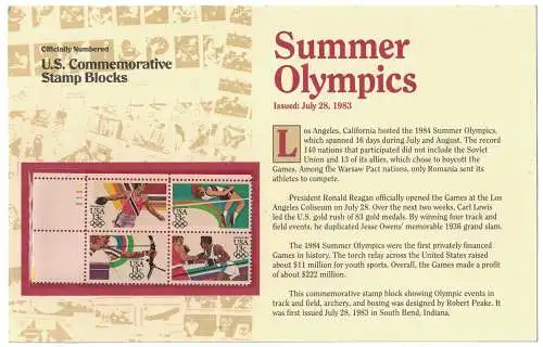 U.S. Commemorative Stamp Blocks