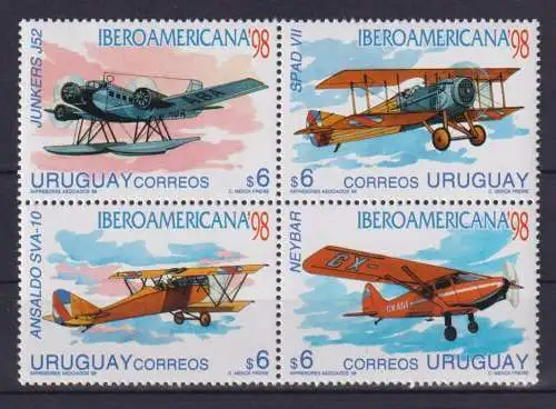 Iberian-American Stamp Exhibition IBEROAMERICANA '98" - Airplanes"