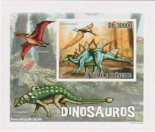 Dinosaurs - Pteranodon ingens and Stegosaurus - luxury blocks