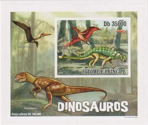 Dinosaurs - Pteranodon and Euoplocephalus - luxury blocks