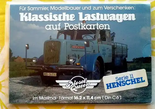 [Ansichtskarte] Klassische Lastwagen auf Postkarten (auf der Hülle) Serie 11 Henschel
(8 versch. Karten). 