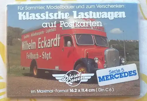 [Ansichtskarte] Klassische Lastwagen auf Postkarten (auf der Hülle) Serie 5 Mercedes
(8 versch. Karten). 