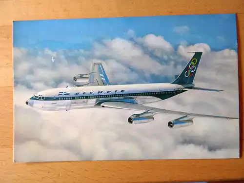 [Werbepostkarte] Olympic Airways Boeing 707-320 Super Fan Jet. 