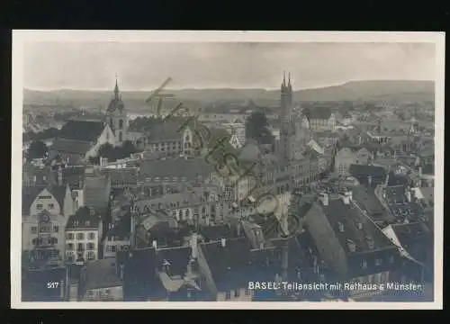 Basel - Teilansicht mit Rathaus und Münster [KQ-174