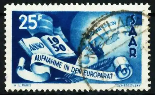 SAARLAND 1950 Nr 297 gestempelt 5FE016