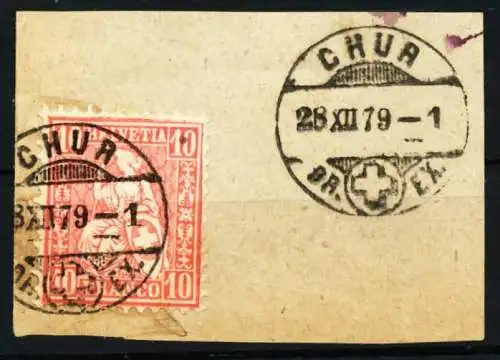 SCHWEIZ SITZENDE HELVETIA VON 1867 Nr 30a ZENTR 55C366