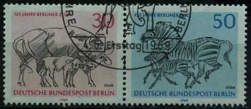 BERLIN ZUSAMMENDRUCK Nr B2 Zd2 gestempelt WAAGR PAAR 10D87A