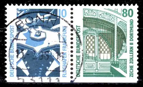 BRD ZUSAMMENDRUCK Nr W100 gestempelt WAAGR PAAR 14CDDA