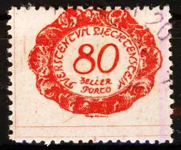 LIECHTENSTEIN PORTOMARKEN 1920 Nr 9 gestempelt 2641DE